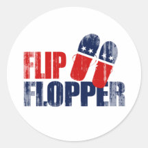 Flip Flopper Romney.png Round Sticker