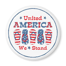 Flip Flops America (Rnd) Magnet
