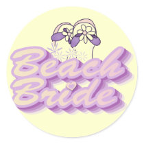 Flip Flops Beach Bride Tshirts and Gifts Round Sticker