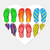 Flip Flops Heart Sticker