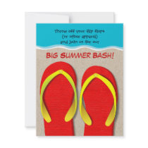 Flip Flops On the Beach Summer Party Invitation