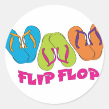 Flip Flops Round Sticker