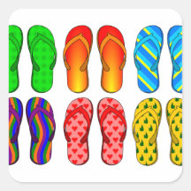 Flip Flops Square Stickers