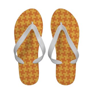 Flipflop Sandals: Orange Houndstooth Check