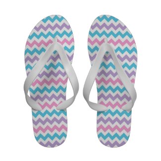 Flipflop Sandals: Pink, Lilac, Aqua Chevrons