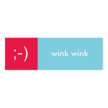 Flirt card red blue wink emoticon text message business card template
