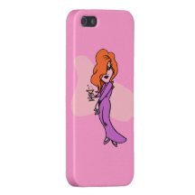 Flirting woman on trendy purple iphone case. case for iPhone 5