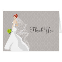Flirty Mist Bridal Shower Thank You Greeting Cards