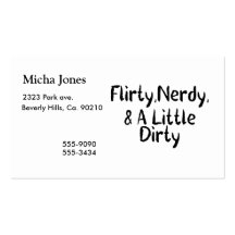 Flirty Nerdy & A Little Dirty Business Card Templates