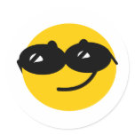 Flirty sunglasses smiley face stickers