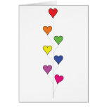 Floating Balloon Hearts on White, Tall - Blank Card