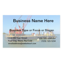 Floating Barge with crane colourful Business Card Templates
