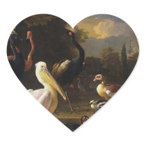 Floating Feather Heart Sticker