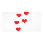 floating hearts custom photo card