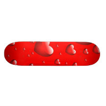 Floating Hearts Pattern Custom Skateboard