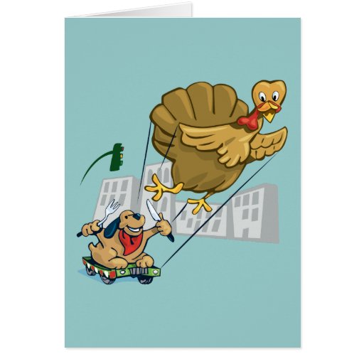 Floating Turkey Dinner Greeting Card