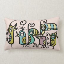 Flock of Chirps Pink Pillows