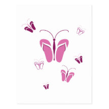 Flock of Flops Pink Postcard