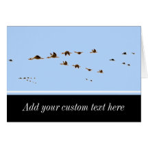 Flock of Geese Migrating Your-Occasion Blank Card