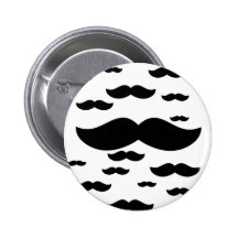 flock of moustache pinback buttons
