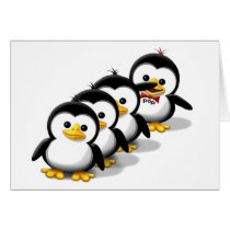 Flock of Penguins Greeting Cards