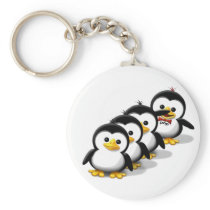 Flock of Penguins Key Chain