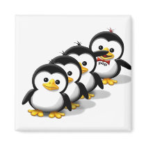 Flock of Penguins Refrigerator Magnet
