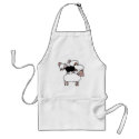 flock of sheep with black sheep aprons