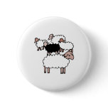 flock of sheep with black sheep buttons