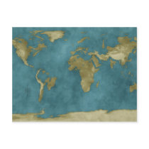 Flooded World Map Postcards