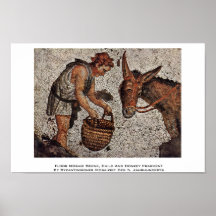 Floor Mosaic Scene, Child And Donkey Fragment Posters