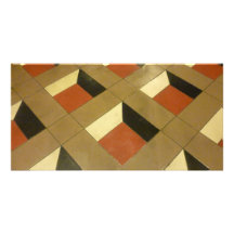 Floor Optical Illusion pattern tiles Las Vegas pho Photo Cards