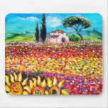 FLORA IN TUSCANY/ Fields ,Poppies and Sunflowers Mousepad
