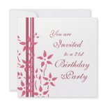 Floral 21st Birthday Party Invitations