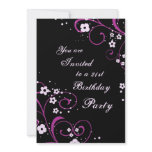 Floral 21st Birthday Party Invitations