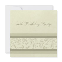 Floral 80th Birthday Party Invitations