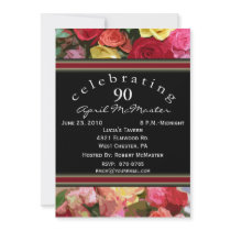 Floral 90th Birthday Party Invitation