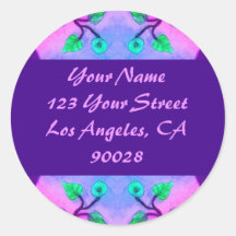 Floral Abstract address label Stickers