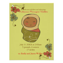 Floral and earth: Baby Announcement Card
