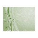 Floral and Swirl Green Border postcards