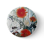 Floral arrangement in glass vase  flowers buttons