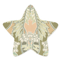 floral art nouveau star stickers