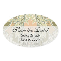 floral art nouveau oval stickers