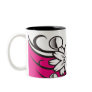 Floral art on pink base mug