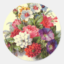 Floral Art Round Sticker