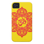 Floral Aum Design - Red and Yellow iPhone 4 Case-Mate Cases