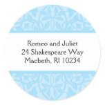 Floral Baby Girl Address Label - Blue on Blue