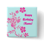 Floral Birthday Button
