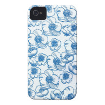 Floral Blue iPhone 4 case