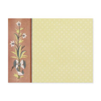 Floral Border Art Deco Customisable Card, Postage